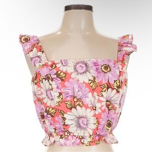 Lily Rose Floral Ruffle Crop Top